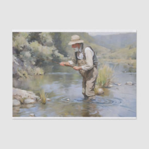 Fly Fishing the River Decoupage Tissue Paper