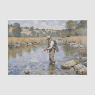 Fly Fishing the River Decoupage Tissue Paper