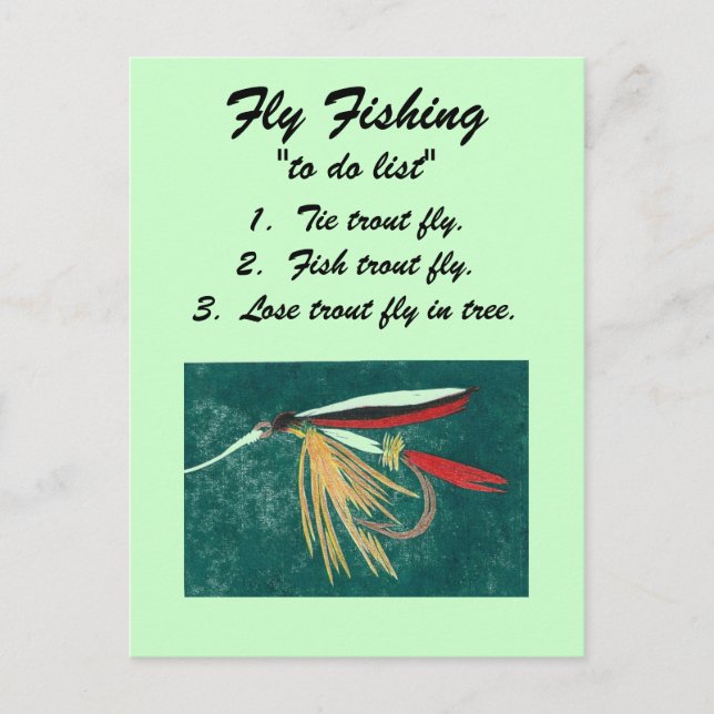 Fly Fishing "to do list" Postcard (Front)