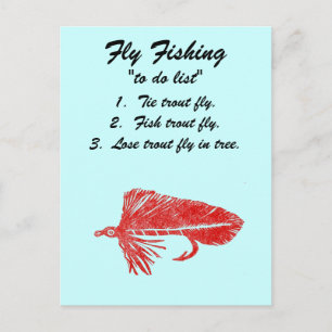 Fly Fishing "to do list" Postcard "Red Matuka"