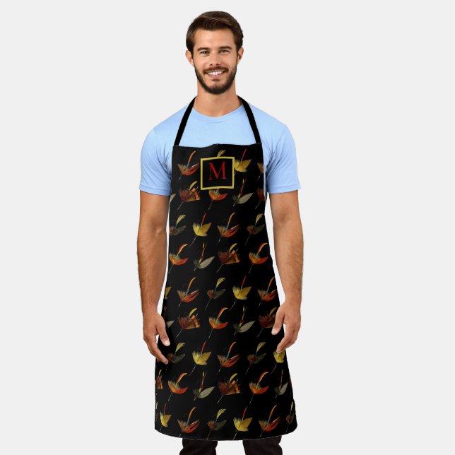 Fly Fishing Trout Fisherman Flies Watercolor Apron (Worn)