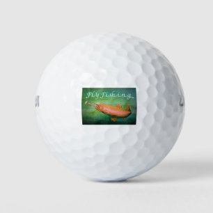 Fly Fishing Trout Salmon / Rainbow Trout Gift Golf Balls