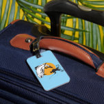 Fly Fishing Trout Sunset Silhouette Luggage Tag<br><div class="desc">Spot your bags easily at the airport or on your way to the lodge with these fly fishing luggage tags. The bold jumping trout and sunset graphic ensures your suitcase stands out, while the durable construction protects your contact information during travel. These artistic tags are the perfect travel accessory for...</div>