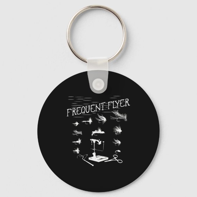 Fly Fishing Tying Funny Fisherman Christmas Father Key Ring (Front)