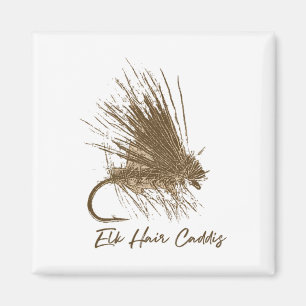 Fly Fishing Vintage Elk Hair Caddis Drawing Magnet