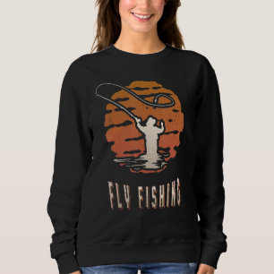 Fly Fishing Vintage Retro Classic Sunset Sport Sweatshirt