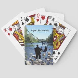Fly Fishing with fisherman in stream Personalise Playing Cards