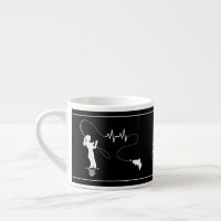Fly Fishing Woman Heartbeat Monogram Espresso Cup