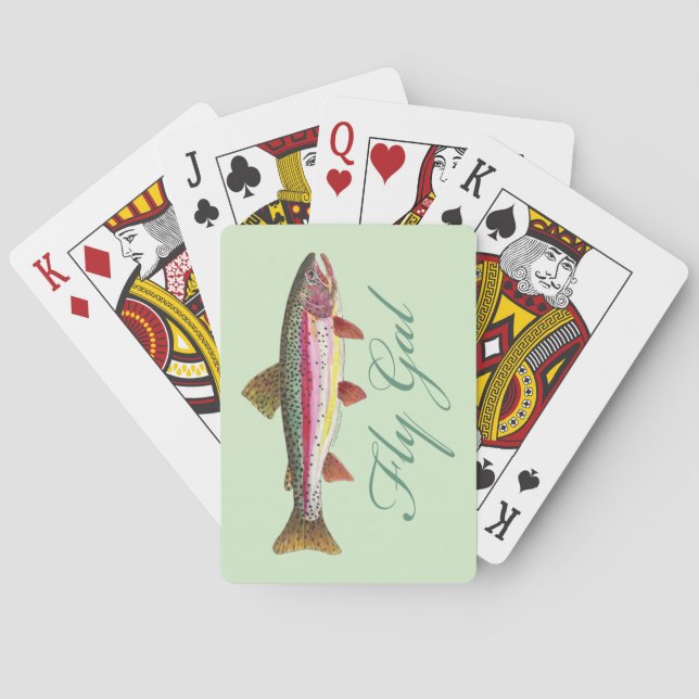 Fly Fishing Woman Playing Cards (Back)
