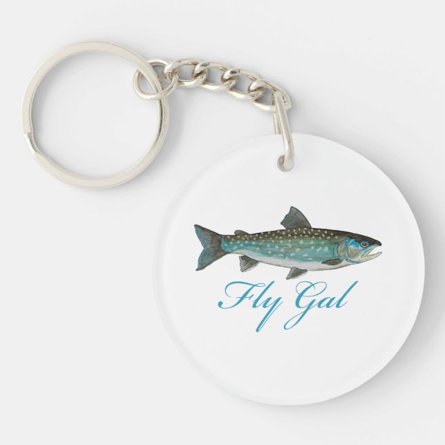 Fly Fishing Women Key Ring (Front)