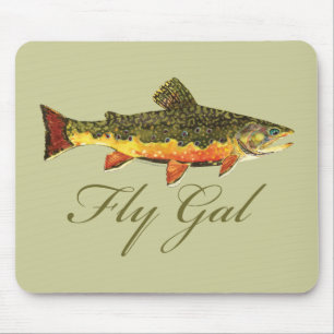 Fly Fishing Women Mouse Pad