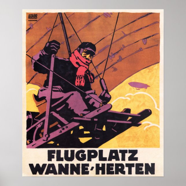 FLY FLUGPLATZ WANNE HERTEN Vintage German Posters (Front)