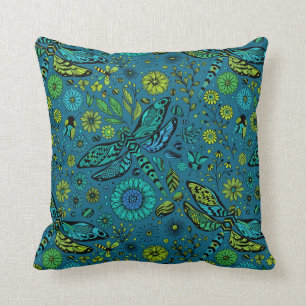 Fly, fly dragonfly on blue cushion