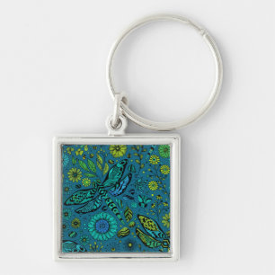 Fly, fly dragonfly on blue key ring
