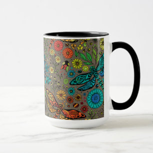 Fly, fly dragonfly on brown mug