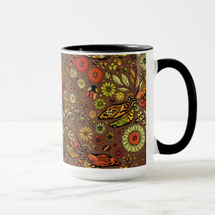 Fly, fly dragonfly on cinnamon brown mug
