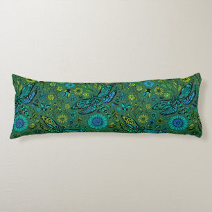 Fly, fly dragonfly on emerald green body cushion