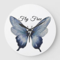 Fly Free – Blue Butterfly Art Design