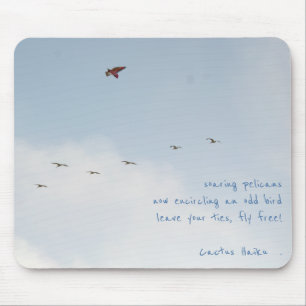 Fly Free Kite with Pelicans (personalizable) Mouse Pad