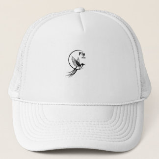 Fly Free Minimalist Bird Silhouette Trucker Hat
