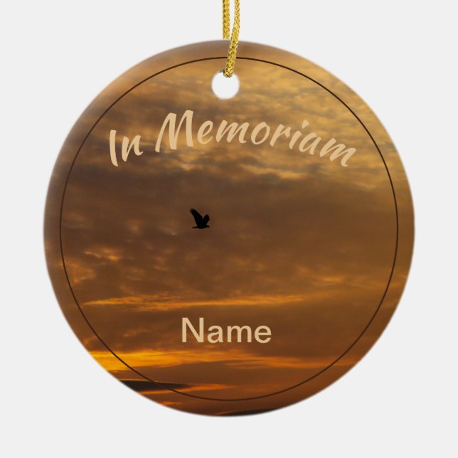 Fly Free Personalised Ceramic Tree Decoration (Front)