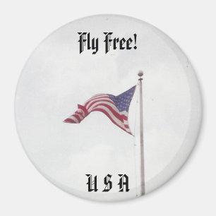 Fly Free USA Flag - magnet