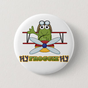 Fly Froggie Fly Tshirts and Gifts 6 Cm Round Badge