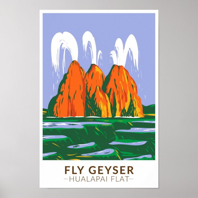 Fly Geyser Hualapai Flat Nevada Vintage Poster (Front)