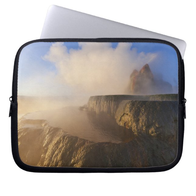 Fly Geyser with snow capped Granite Range Laptop Sleeve (Front)