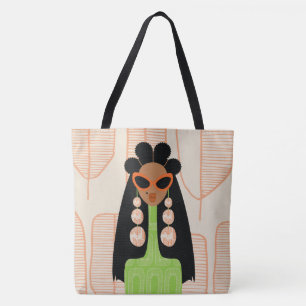 Fly Girl Orange and Green Shoulder Tote Bag