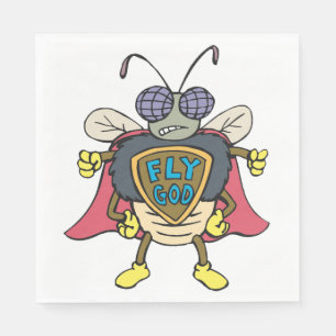 Fly God Superhero Fly Insect Character Napkin
