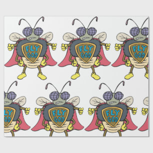 Fly God Superhero Fly Insect Character Wrapping Paper