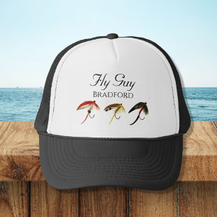 Fly Guy Fishermen Flyfishing Trout Flies Trucker H Trucker Hat