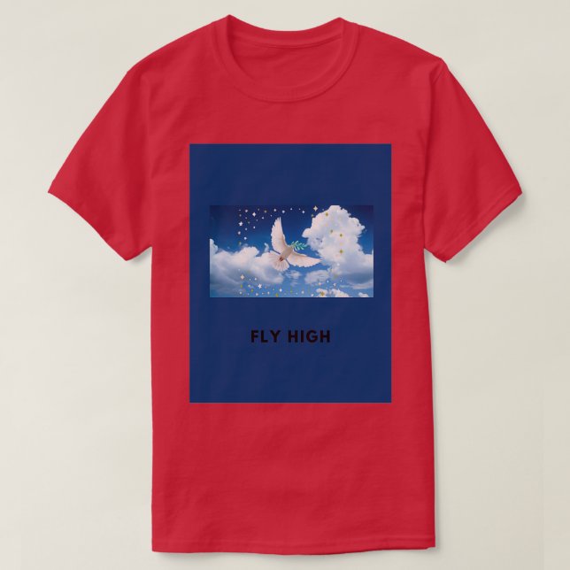 Fly high design white dove T-Shirt (Design Front)