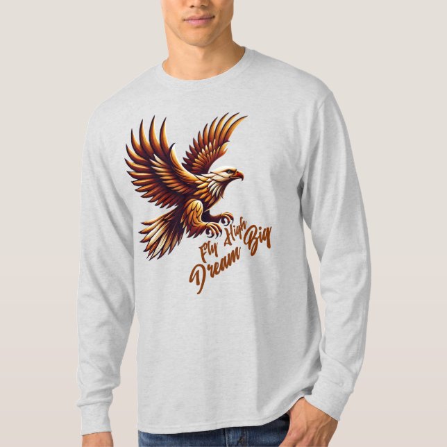 Fly High, Dream Big - Inspirational Royal Eagle T-Shirt (Front)