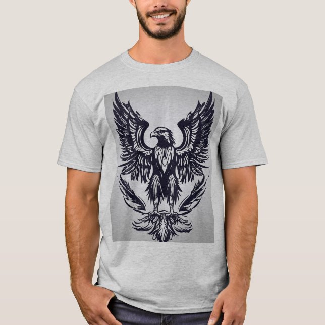 "Fly High: Eagle-inspired T-shirt Design" (Front)