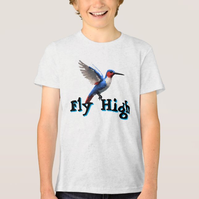 Fly High Hummingbird- Tri-Blend Shirt (Front)