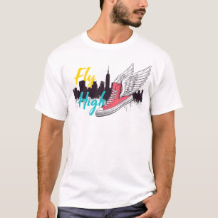 Fly High – Winged Sneaker and New York Skyline T-Shirt