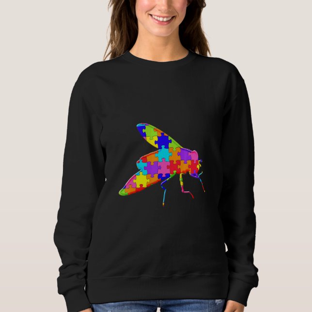 Fly Housefly Jigsaw Autism Puzzle Sweatshirt (Front)