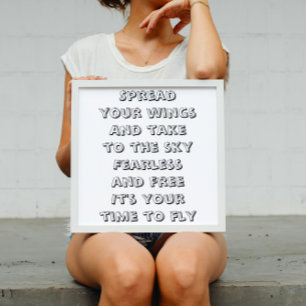 Fly inspirational mini poem poster