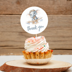 Fly into Adorable Bliss: Elephant Watercolor Baby Classic Round Sticker