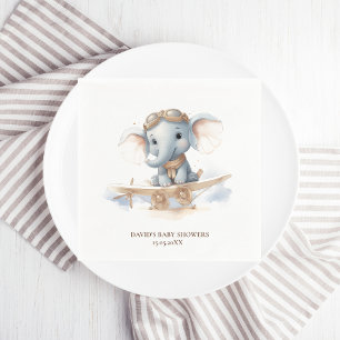 Fly into Adorable Bliss: Elephant Watercolor Baby  Napkin
