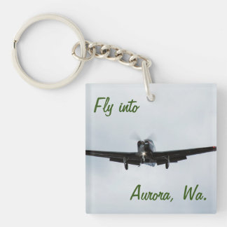 Fly into Aurora, Washington Key Ring
