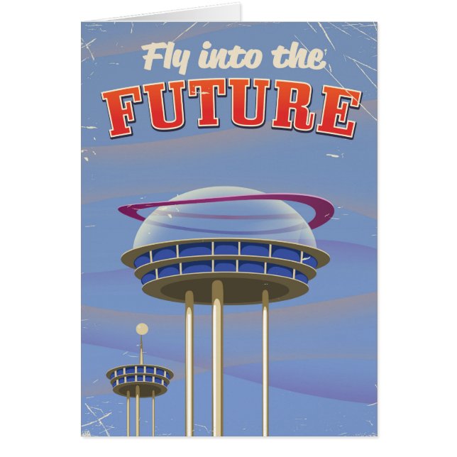 Fly into the Future vintage sci-fi poster (Front)