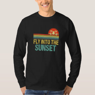 Fly Into The Sunset Drone Pilot Colour Fpv Drone M T-Shirt