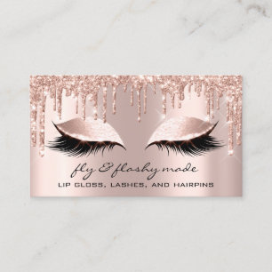 Fly Makeup Artist Eyelash Glitter Drips Rose Business Card