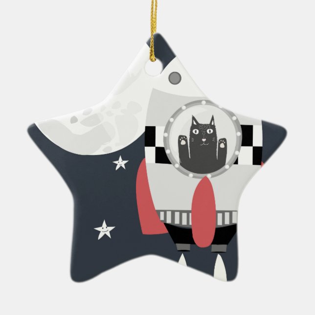 fly me to the moon ceramic tree decoration (Front)