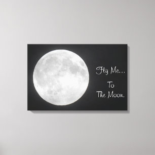 Fly Me to the Moon -Full Moon Split Canvas Print