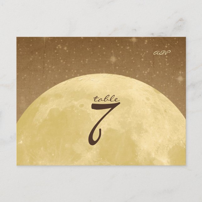Fly Me to the Moon - Table Number Card (Front)