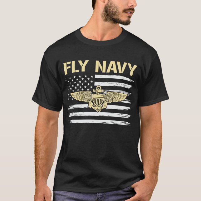 Fly Navy Classic Naval Officer T-Shirt (Front)